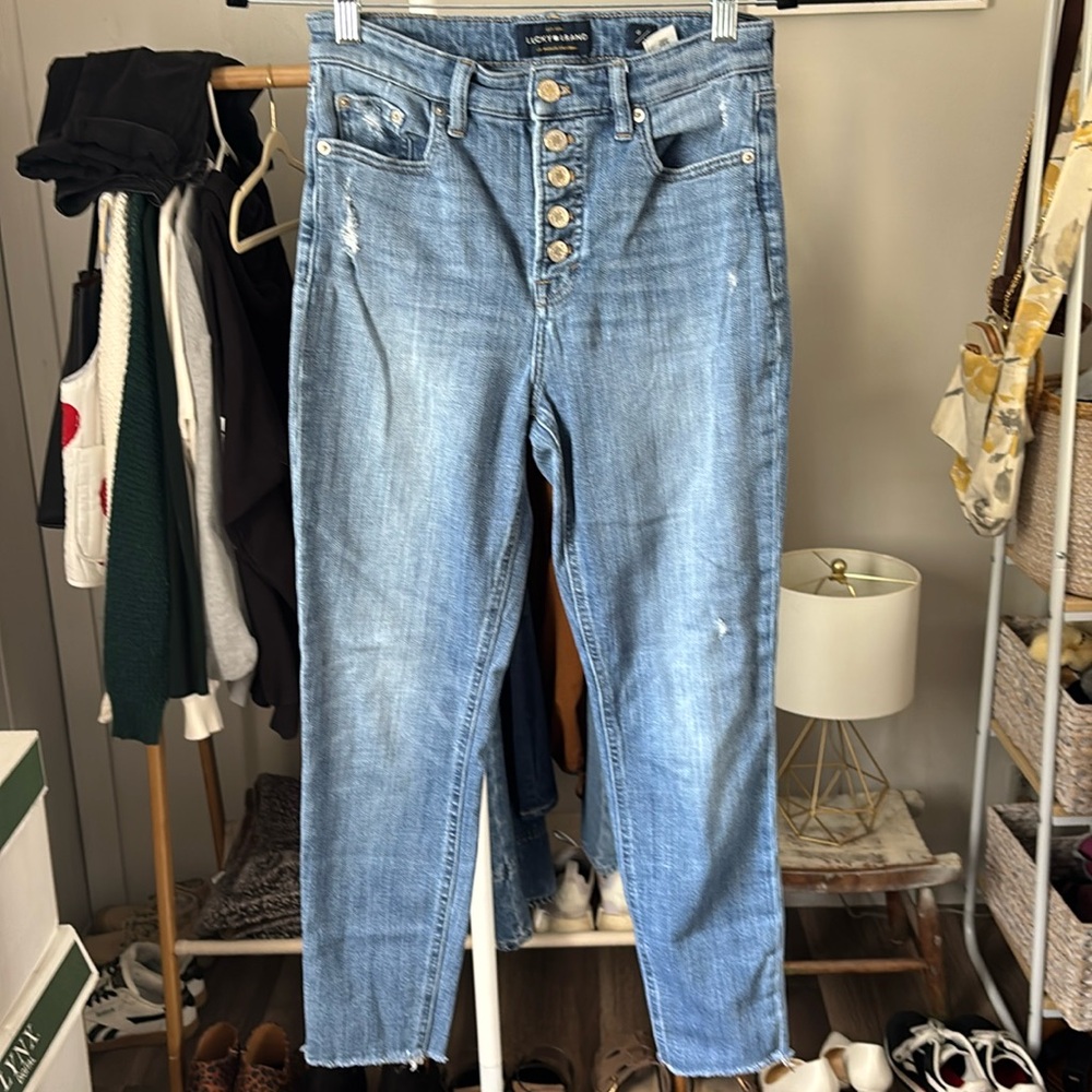 Lucky Brand Exposed Button Fly Skinny Jeans
